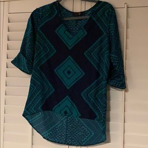 Navy and teal blouse